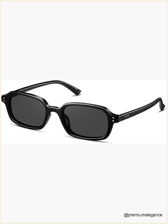 Retro 90s Rectangular Polarized Sunglasses UV400 Small Square Sun main image 7